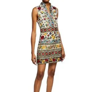 Alice Olivia Dresses Alice Olivia Savannah Embroidered Mockneck Dress Size 6 Poshmark
